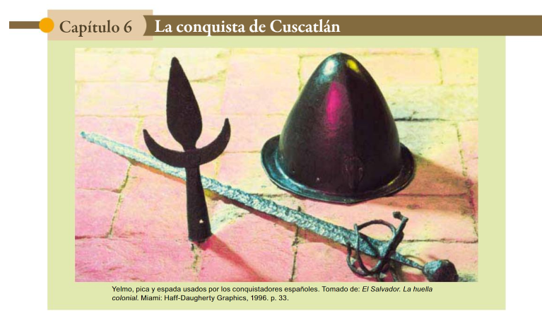 Ilustración del capítulo 6: "La conquista de Cuscatlán" del libro Historia de El Salvador Tomo I (Segunda edición).