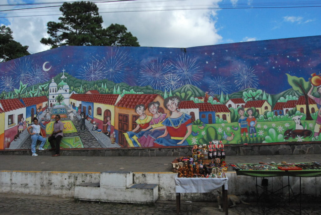 Uno de los muchos murales que se pueden encontrar en Concepción de Ataco.