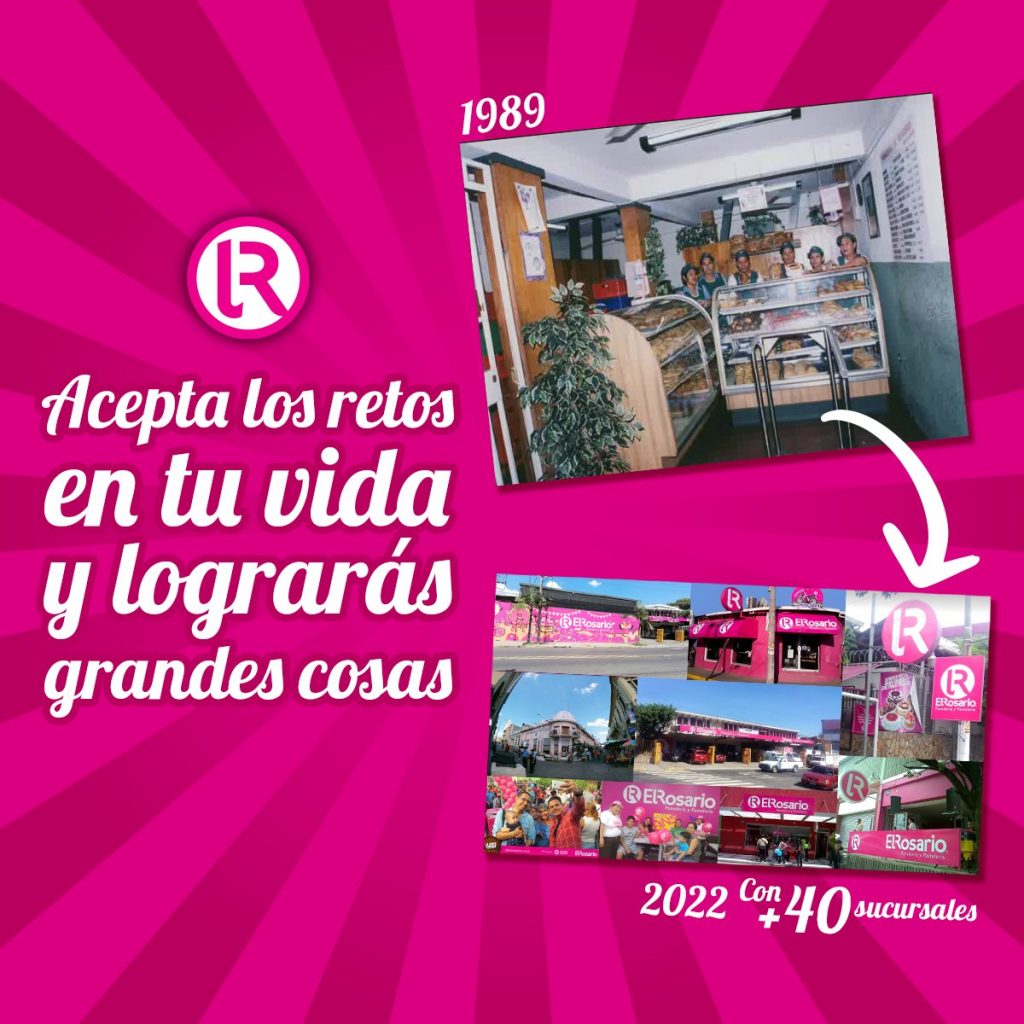 Diferentes sucursales de la panadería El Rosario.