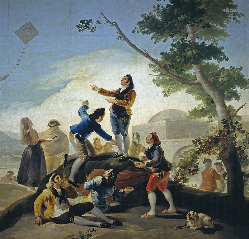 Pintura de una piscucha o cometa por Francisco de Goya en 1778.